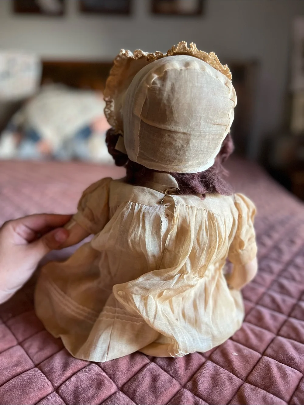 Antique Vintage Doll sleeping eyes cloth body
